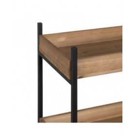 Scaffale Marrone Nero Legno Ferro 85 x 26 x 130 cm