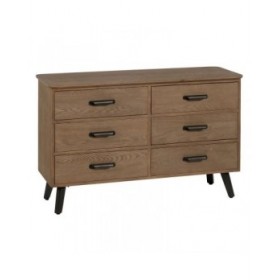 Credenza PAUL Nero Naturale 120 x 41 x 77 cm