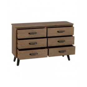 Credenza PAUL Nero Naturale 120 x 41 x 77 cm