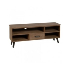 Mobile TV Nero Naturale Ferro Legno di abete 150 x 41 x 59 cm