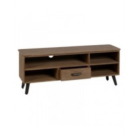 Mobile TV Nero Naturale Ferro Legno di abete 150 x 41 x 59 cm