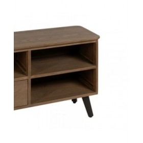 Mobile TV Nero Naturale Ferro Legno di abete 150 x 41 x 59 cm