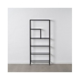 Scaffale Nero Cristallo Ferro 70 x 23 x 161 cm