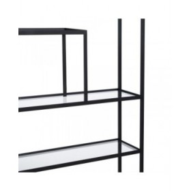 Scaffale Nero Cristallo Ferro 70 x 23 x 161 cm