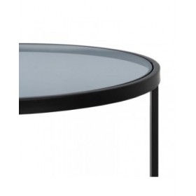 Tavolo aggiuntivo Nero Naturale Cristallo Ferro 45 x 45 x 50 cm