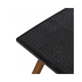 Tavolino da Caffè OSLO Nero Naturale Ferro Legno MDF 109,5 x 60 x 40,5 cm