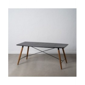 Tavolo da Pranzo OSLO Nero Naturale Legno Ferro Legno MDF 179 x 90 x 75 cm