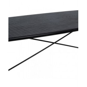 Tavolo da Pranzo OSLO Nero Naturale Legno Ferro Legno MDF 179 x 90 x 75 cm