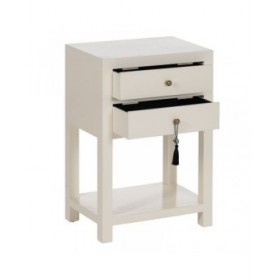 Comodino ORIENT Bianco Legno di abete Legno MDF 45 x 30 x 66 cm