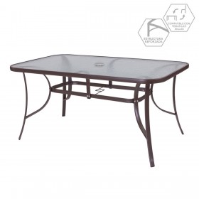 Tavolo da Pranzo Neila 150 x 90 x 72 cm Cristallo Acciaio