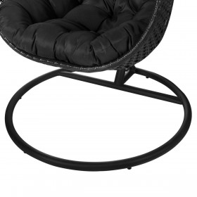 Sedia a Dondolo Dido 190 x 95 x 95 cm Nero Rattan