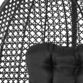 Sedia a Dondolo Dido 190 x 95 x 95 cm Nero Rattan