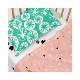 Lenzuolo con angoli HappyFriday MOSHI MOSHI Bianco Multicolore 70 x 140 x 14 cm Panda