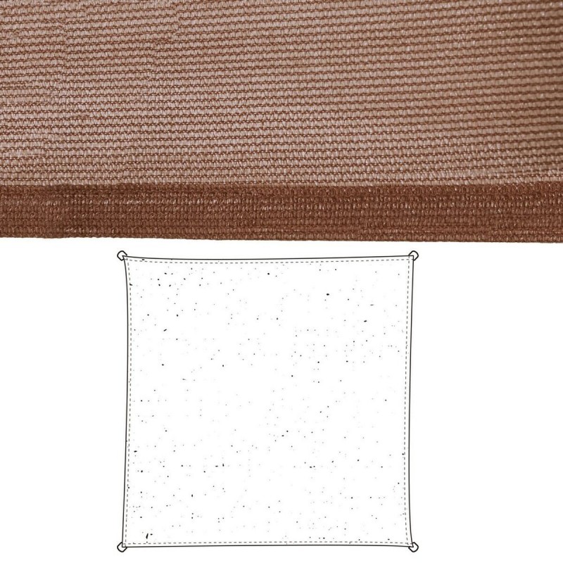 Vele parasole Tenda 5 x 5 m Cioccolato Polietilene 500 x 500 x 0,5 cm