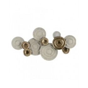 Decorazione da Parete Bianco Dorato Ferro 134,6 x 7,6 x 68,6 cm