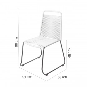 Sedia da giardino Antea 57 x 61 x 90 cm Corda Bianco
