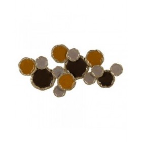 Decorazione da Parete Geometrico Giallo Marrone Ferro 132,7 x 6,4 x 67,3 cm