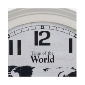 Orologio da Parete Mappamondo Bianco Nero Ferro 70 x 70 x 6,5 cm