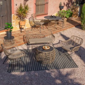 Poltrona da giardino Ariki 121 x 62 x 76 cm rattan sintetico Acciaio Grafite
