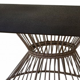 Tavolo da Pranzo Ariki 150 x 120 x 71,5 cm rattan sintetico Acciaio