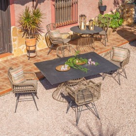 Tavolo da Pranzo Ariki 150 x 120 x 71,5 cm rattan sintetico Acciaio