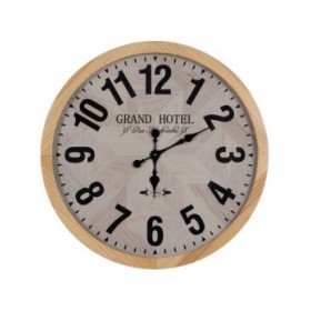 Orologio da Parete Bianco Naturale Legno Cristallo 76 x 76 x 6 cm