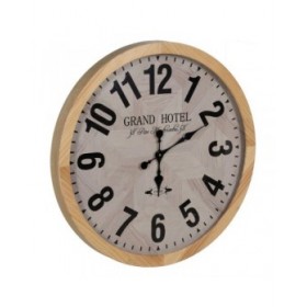 Orologio da Parete Bianco Naturale Legno Cristallo 76 x 76 x 6 cm