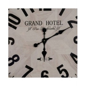 Orologio da Parete Bianco Naturale Legno Cristallo 76 x 76 x 6 cm