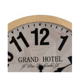 Orologio da Parete Bianco Naturale Legno Cristallo 76 x 76 x 6 cm