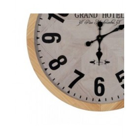 Orologio da Parete Bianco Naturale Legno Cristallo 76 x 76 x 6 cm