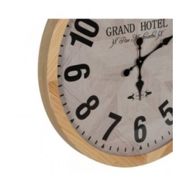 Orologio da Parete Bianco Naturale Legno Cristallo 76 x 76 x 6 cm