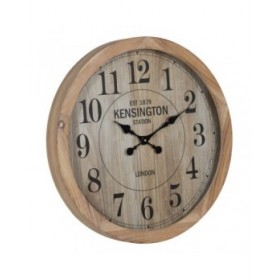 Orologio da Parete Naturale Legno Cristallo 60 x 60 x 6,5 cm