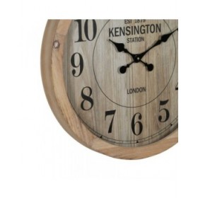 Orologio da Parete Naturale Legno Cristallo 60 x 60 x 6,5 cm