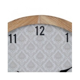Orologio da Parete Bianco Naturale Legno Cristallo 60 x 60 x 6,5 cm