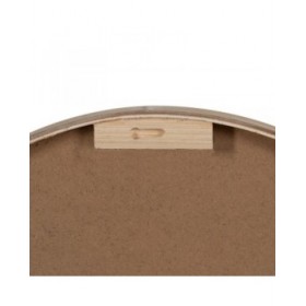 Orologio da Parete Bianco Naturale Legno Cristallo 60 x 60 x 6,5 cm
