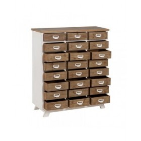 Cassettiera Bianco Beige Ferro Legno di abete 94 x 35 x 108 cm