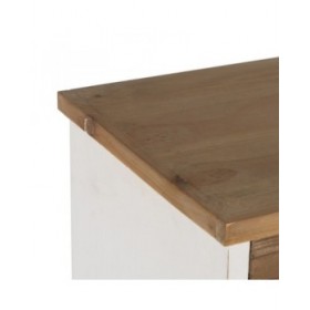 Cassettiera Bianco Beige Ferro Legno di abete 94 x 35 x 108 cm