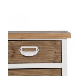 Cassettiera Bianco Beige Ferro Legno di abete 94 x 35 x 108 cm