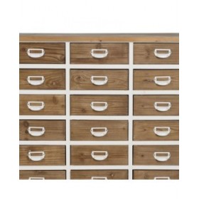Cassettiera Bianco Beige Ferro Legno di abete 94 x 35 x 108 cm