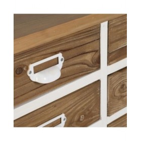Cassettiera Bianco Beige Ferro Legno di abete 94 x 35 x 108 cm