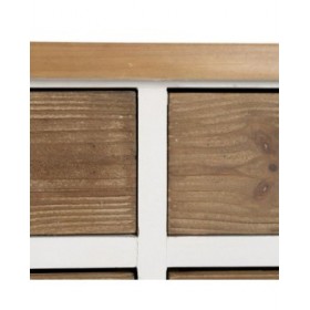 Cassettiera Bianco Beige Ferro Legno di abete 94 x 35 x 108 cm