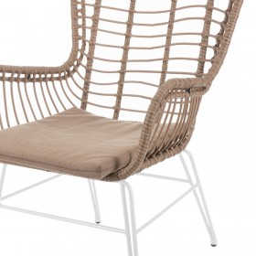 Poltrona da giardino Ariki 63 x 67 x 97 cm Acciaio Bianco