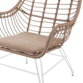 Sedia da giardino Ariki 65 x 62 x 76 cm rattan sintetico Acciaio Bianco