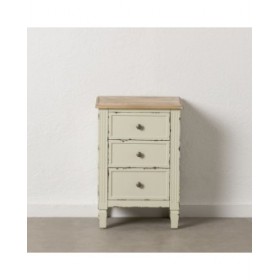 Comodino Beige Naturale Legno di abete DMF 45 x 35 x 65 cm