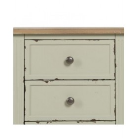 Comodino Beige Naturale Legno di abete DMF 45 x 35 x 65 cm