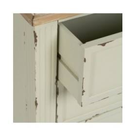 Comodino Beige Naturale Legno di abete DMF 45 x 35 x 65 cm