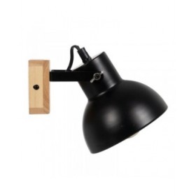 Applique da Parete Nero Beige Legno Ferro 220-240 V 21 x 14 x 17 cm