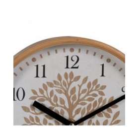 Orologio da Parete Albero Bianco Naturale Legno Cristallo 22 x 22 x 4,5 cm