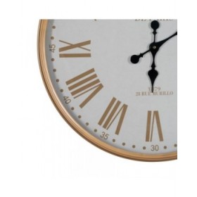 Orologio da Parete Bianco Naturale Ferro 60 x 60 x 6 cm
