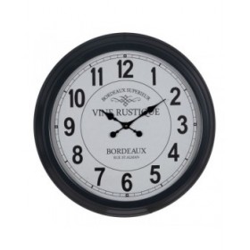Orologio da Parete Bianco Nero Ferro 70 x 70 x 6,5 cm
